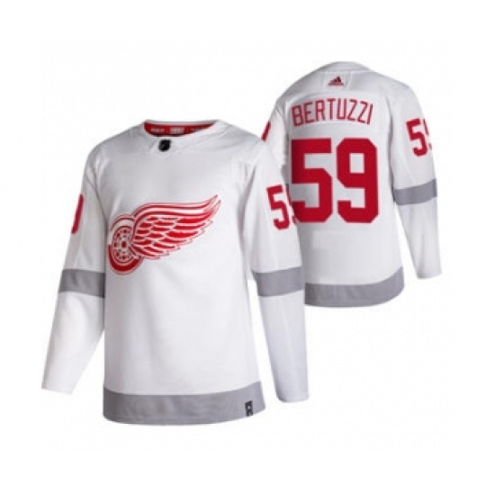 Men's Detroit Red Wings 59 Tyler Bertuzzi White 2020-21 Reverse Retro Alternate Hockey Jersey