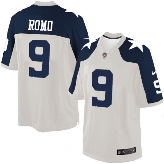 Men's Nike Dallas Cowboys 9 Tony Romo Limited White Throwback Alternate NFL Jersey