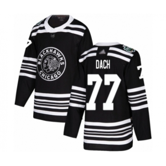Men's Chicago Blackhawks 77 Kirby Dach Authentic Black 2019 Winter Classic Hockey Jersey