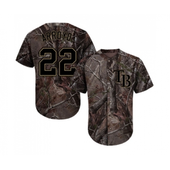 Youth Tampa Bay Rays 22 Christian Arroyo Authentic Camo Realtree Collection Flex Base Baseball Jersey