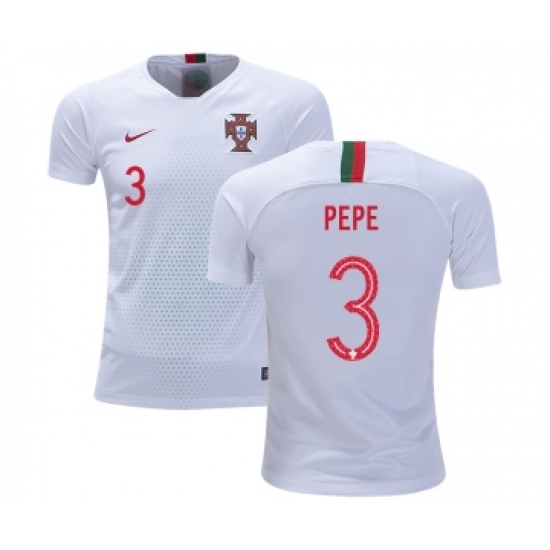 Portugal 3 Pepe Away Kid Soccer Country Jersey