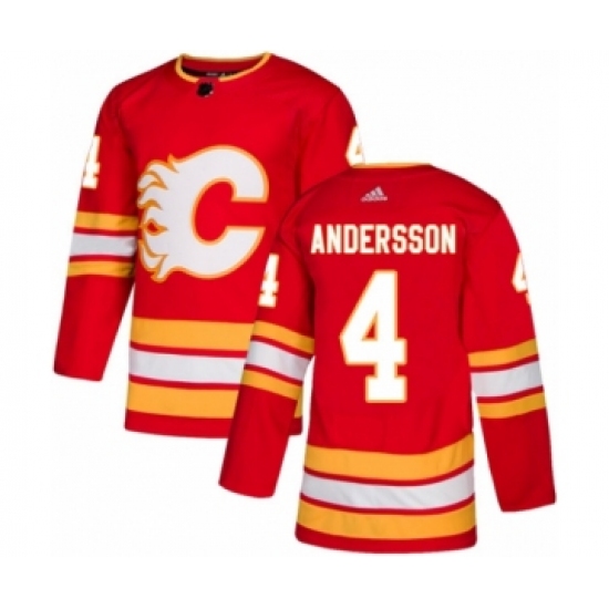 Men's Adidas Calgary Flames 4 Rasmus Andersson Premier Red Alternate NHL Jersey