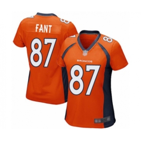 Women's Denver Broncos 87 Noah Fant Game Orange Team Color Football Jersey