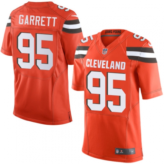 Men's Nike Cleveland Browns 95 Myles Garrett Elite Orange Alternate NFL Jersey