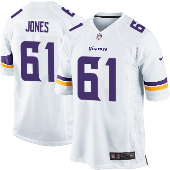Men's Nike Minnesota Vikings 61 Brett Jones Game White NFL Jersey