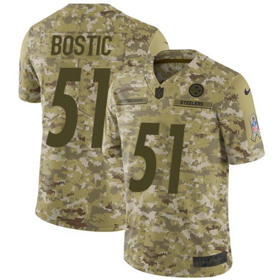 Youth Nike Pittsburgh Steelers 51 Jon Bostic Limited Camo 2018 Salute to Service NFL Jersey