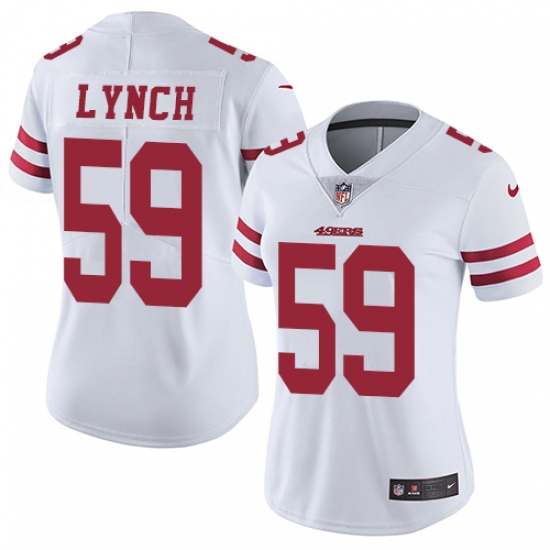 Women's Nike San Francisco 49ers 59 Aaron Lynch White Vapor Untouchable Limited Player NFL Jersey - Click Image to Close