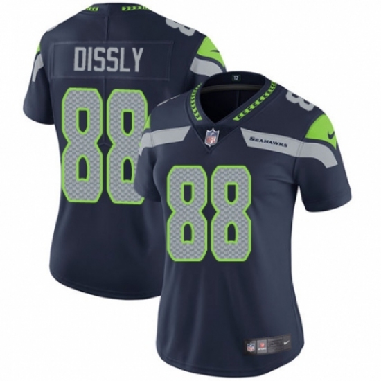 Women's Nike Seattle Seahawks 88 Will Dissly Navy Blue Team Color Vapor Untouchable Elite Player NFL Jersey