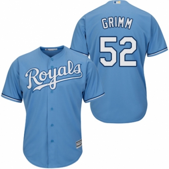 Youth Majestic Kansas City Royals 52 Justin Grimm Replica Light Blue Alternate 1 Cool Base MLB Jersey