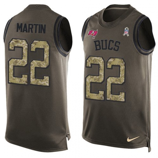 Men's Nike Tampa Bay Buccaneers 22 Doug Martin Limited Green Salute to Service Tank Top NFL Jersey
