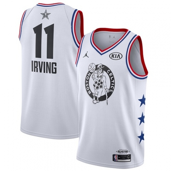Youth Nike Boston Celtics 11 Kyrie Irving White Basketball Jordan Swingman 2019 All-Star Game Jersey