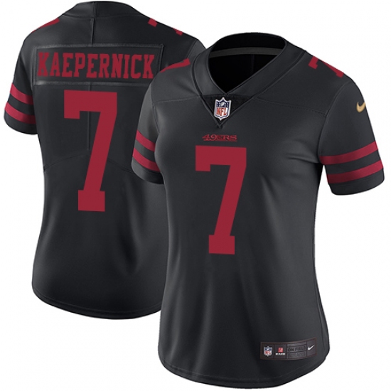 Women's Nike San Francisco 49ers 7 Colin Kaepernick Black Vapor Untouchable Limited Player NFL Jersey