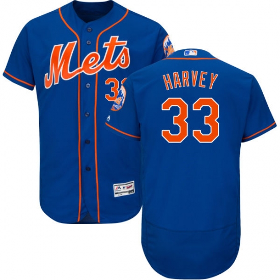 Men's Majestic New York Mets 33 Matt Harvey Royal Blue Alternate Flex Base Authentic Collection MLB Jersey
