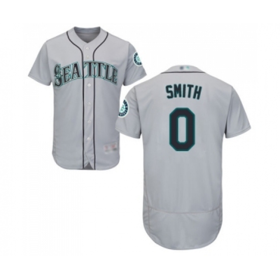 Men's Seattle Mariners 0 Mallex Smith Grey Road Flex Base Authentic Collection Baseball Jersey