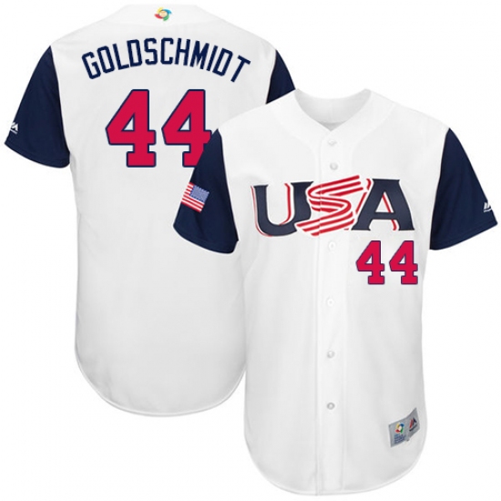 Youth USA Baseball Majestic 44 Paul Goldschmidt White 2017 World Baseball Classic Authentic Team Jersey