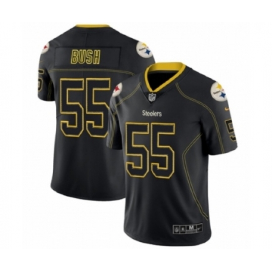 Men's Pittsburgh Steelers 55 Devin Bush Limited Lights Out Black Rush Football Jersey