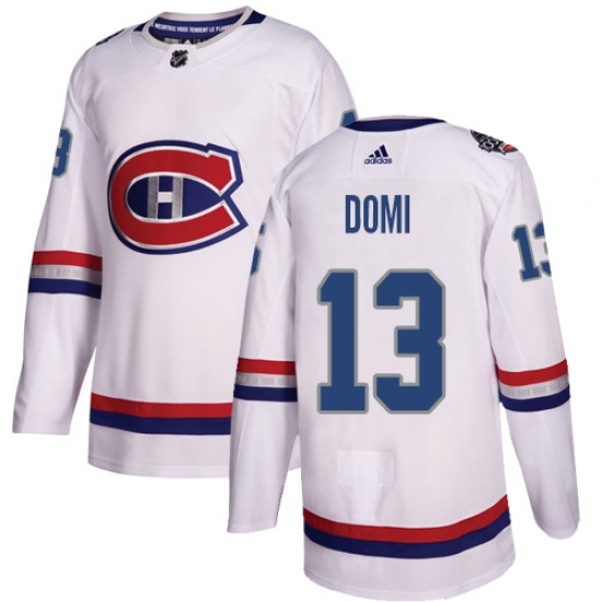 Men's Adidas Montreal Canadiens 13 Max Domi Authentic White 2017 100 Classic NHL Jersey
