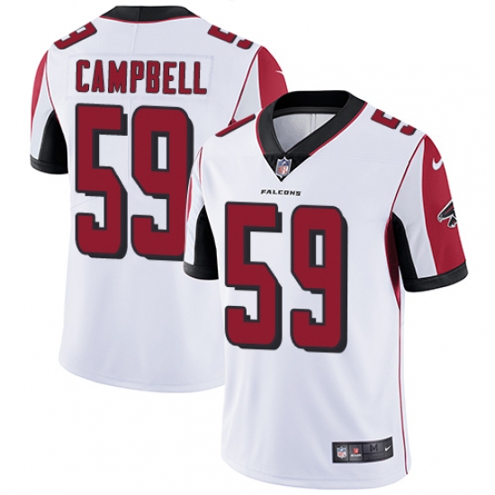 Men's Nike Atlanta Falcons 59 De'Vondre Campbell White Vapor Untouchable Limited Player NFL Jersey