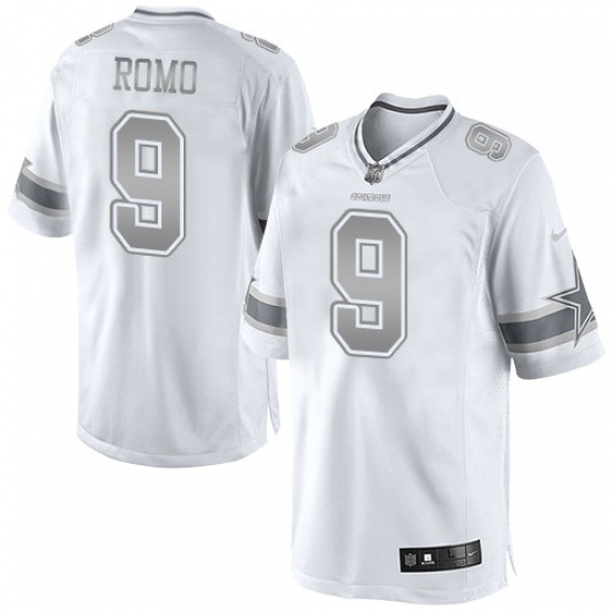 Women's Nike Dallas Cowboys 9 Tony Romo Limited White Platinum NFL Jersey