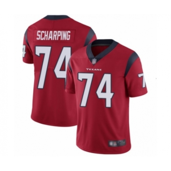 Men's Houston Texans 74 Max Scharping Red Alternate Vapor Untouchable Limited Player Football Jersey