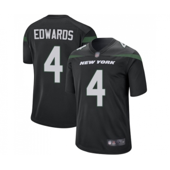 Men's New York Jets 4 Lac Edwards Game Black Alternate Football Jersey