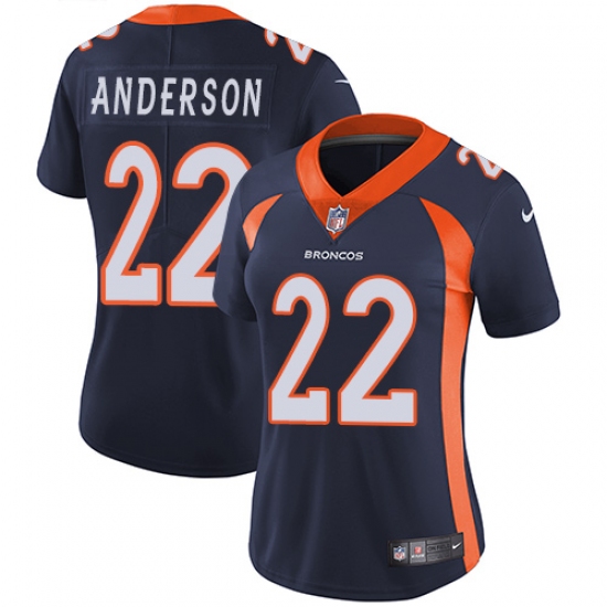 Women's Nike Denver Broncos 22 C.J. Anderson Navy Blue Alternate Vapor Untouchable Limited Player NFL Jersey
