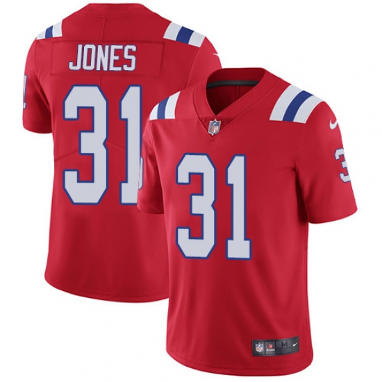 Men's Nike New England Patriots 31 Jonathan Jones Red Alternate Vapor Untouchable Limited Player NFL Jersey