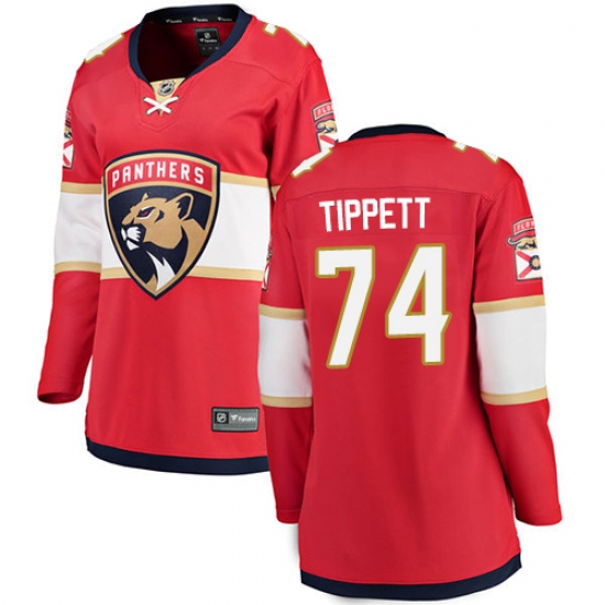 Women's Florida Panthers 74 Owen Tippett Fanatics Branded Red Home Breakaway NHL Jersey