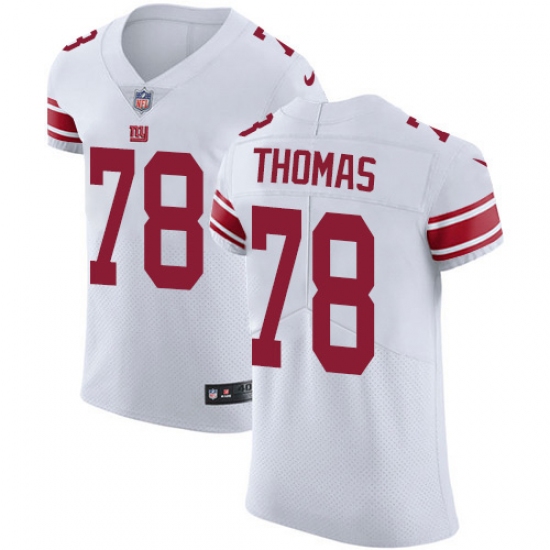 Men's New York Giants 78 Andrew Thomas White Stitched NFL New Elite Jersey