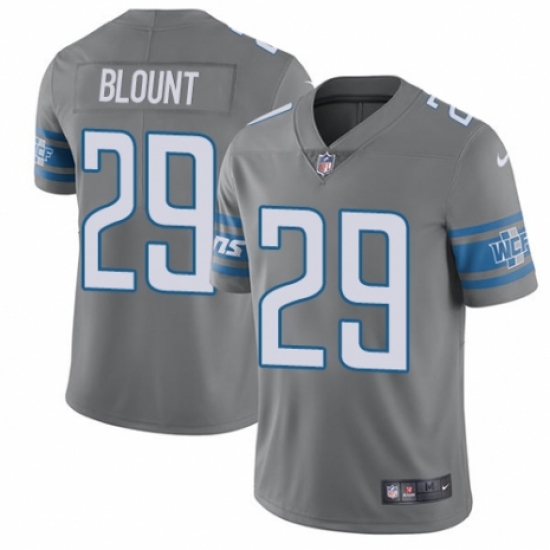 Men's Nike Detroit Lions 29 LeGarrette Blount Limited Steel Rush Vapor Untouchable NFL Jersey