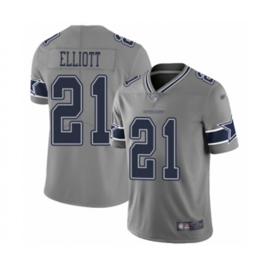Youth Dallas Cowboys 21 Ezekiel Elliott Limited Gray Inverted Legend Football Jersey