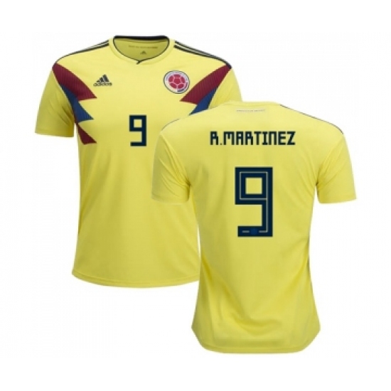 Colombia 9 R.Martinez Home Soccer Country Jersey