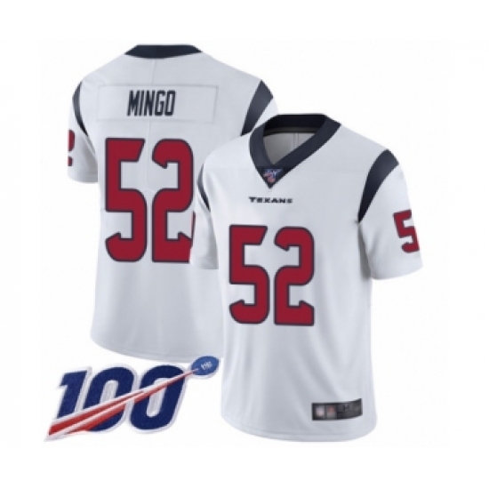 Youth Houston Texans 52 Barkevious Mingo White Vapor Untouchable Limited Player 100th Season Football Jersey