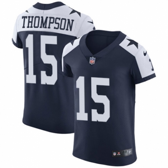 Men's Nike Dallas Cowboys 15 Deonte Thompson Navy Blue Alternate Vapor Untouchable Elite Player NFL Jersey