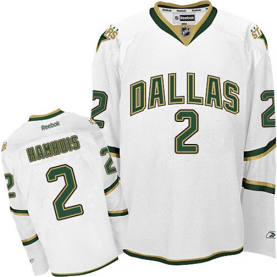 Men's Reebok Dallas Stars 2 Dan Hamhuis Authentic White Third NHL Jersey
