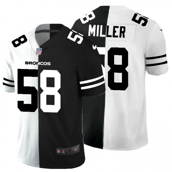Men's Denver Broncos 58 Von Miller Black White Limited Split Fashion Football Jersey
