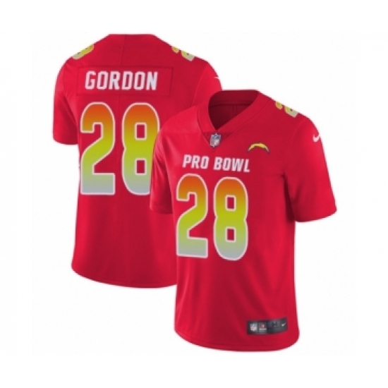 Men's Nike Los Angeles Chargers 28 Melvin Gordon Limited Red AFC 2019 Pro Bowl NFL Jersey