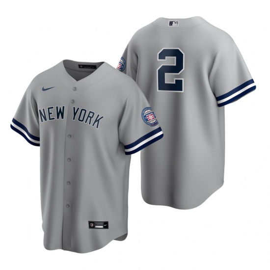 Men's Nike New York Yankees 2 Derek Jeter Gray 2020 Hall of Fame Induction Stitched Baseball Jersey