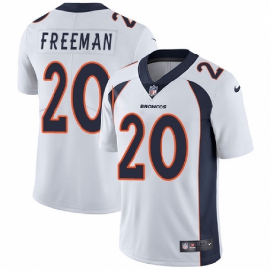 Youth Nike Denver Broncos 20 Royce Freeman White Vapor Untouchable Limited Player NFL Jersey
