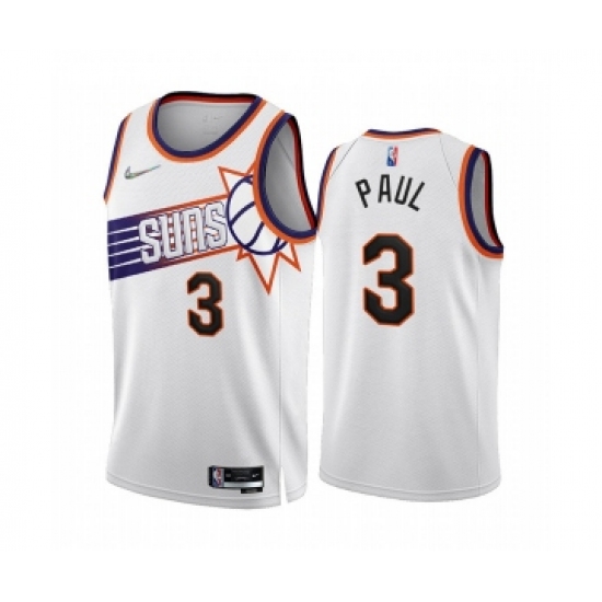 Men's Phoenix Suns 3 Chris Paul 2022-23 White 75th Anniversary Association Edition Stitched Jersey