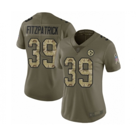 Women's Pittsburgh Steelers 39 Minkah Fitzpatrick Limited Olive Camo 2017 Salute to Service Football Jersey