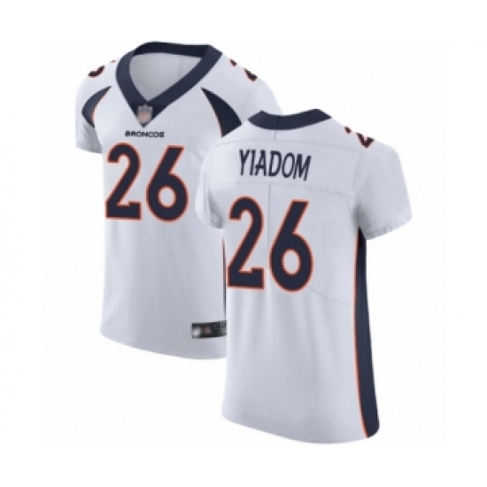 Men's Denver Broncos 26 Isaac Yiadom White Vapor Untouchable Elite Player Football Jersey
