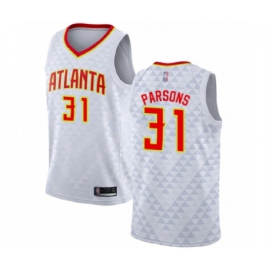 Men's Atlanta Hawks 31 Chandler Parsons Authentic White Basketball Jersey - Association Edition