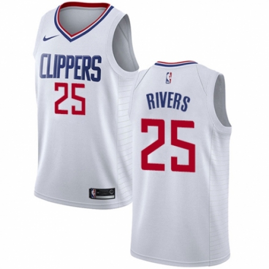 Youth Nike Los Angeles Clippers 25 Austin Rivers Swingman White NBA Jersey - Association Edition