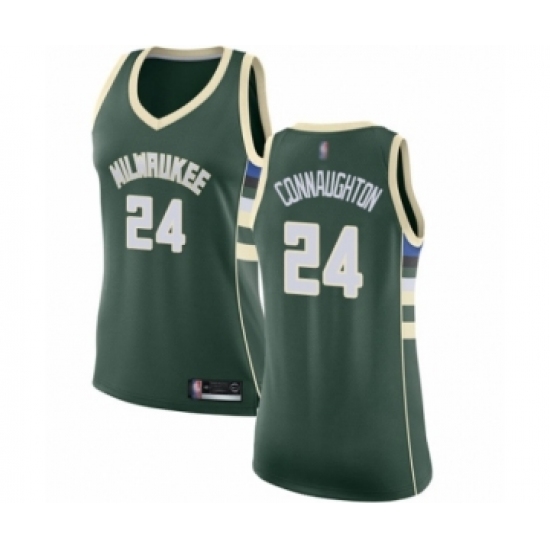 Women's Milwaukee Bucks 24 Pat Connaughton Swingman Green Basketball Jersey - Icon Edition
