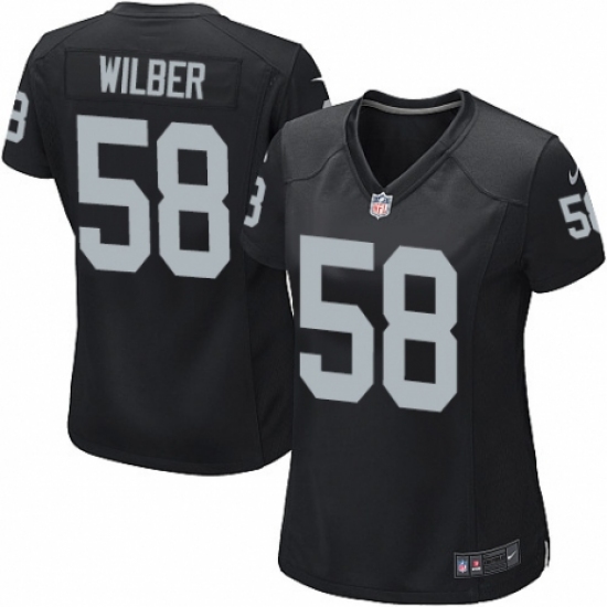 Women's Nike Oakland Raiders 58 Kyle Wilber Game Black Team Color NFL Jersey