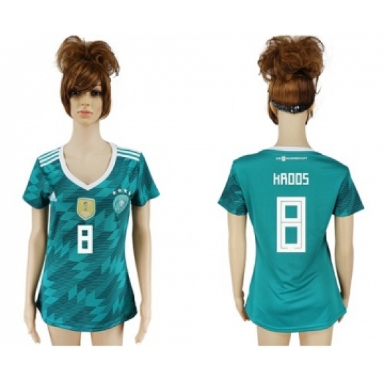 Women's Germany 8 Kroos Away Soccer Country Jersey