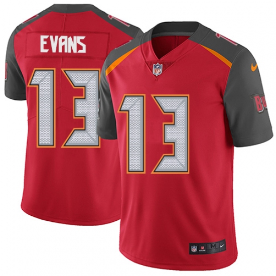 Men's Nike Tampa Bay Buccaneers 13 Mike Evans Red Team Color Vapor Untouchable Limited Player NFL Jersey