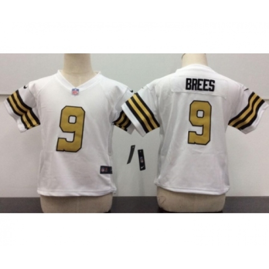 Toddler New Orleans Saints 9 Drew Brees White 2016 Color Rush Stitched NFL Nike Jersey