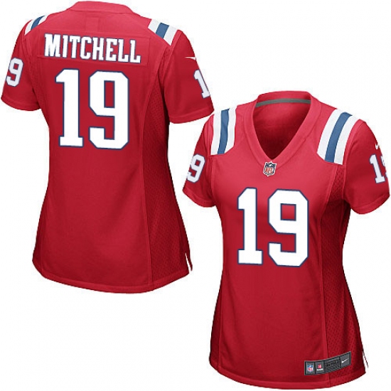 Women's Nike New England Patriots 19 Malcolm Mitchell Game Red Alternate NFL Jersey